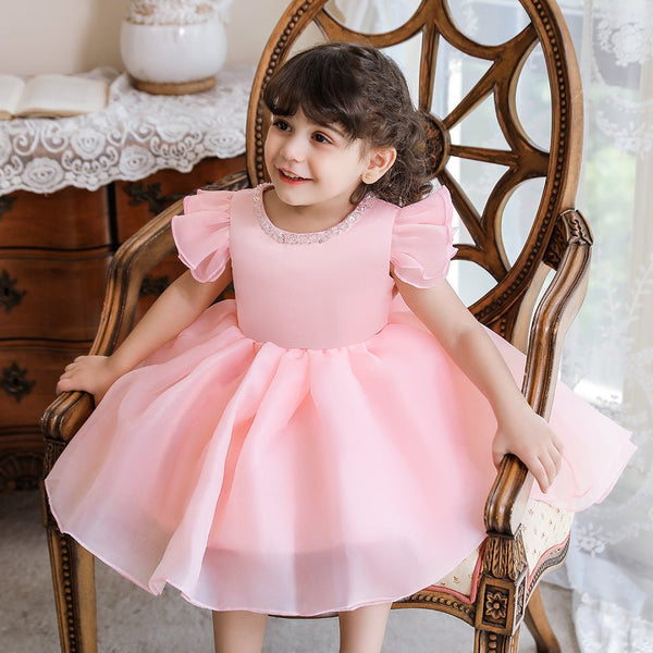 New Children's Flying Sleeve Puffy Princess Dress - Bay Buy Shopping