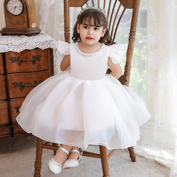 New Children's Flying Sleeve Puffy Princess Dress - Bay Buy Shopping