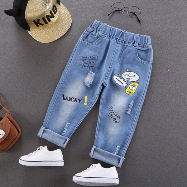New Printed Boys Denim Long Tide Hot Sale - Bay Buy Shopping