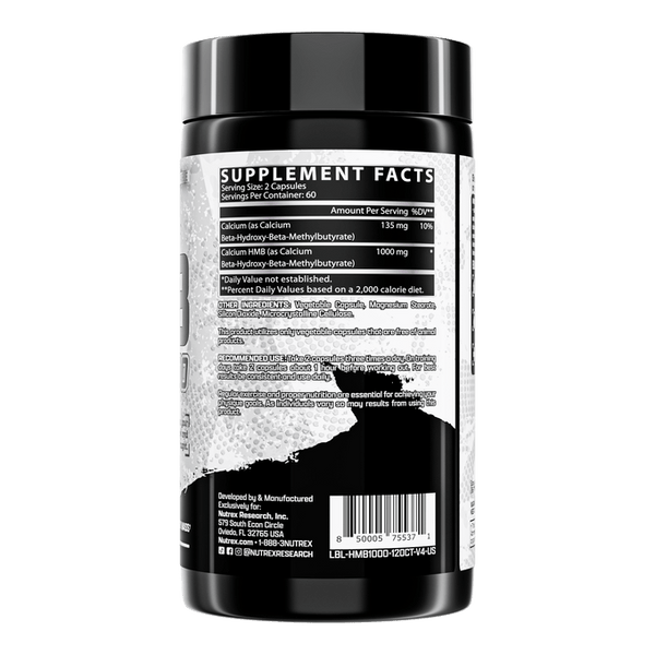 Nutrex Research HMB 1000 Build Lean Mass 120 Capsules - Bay Buy Shopping