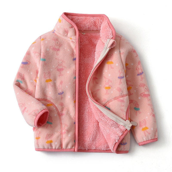 Polar Fleece Girl Cartoon Coat Plus Fleece Thick Style - Bay Buy Shopping