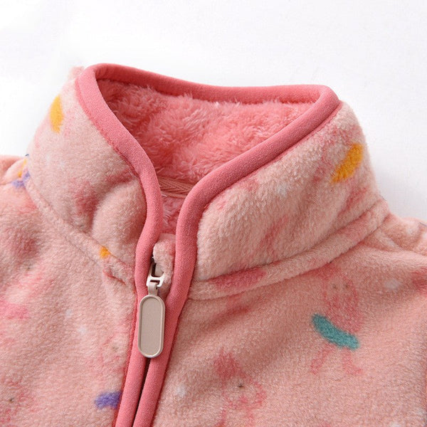 Polar Fleece Girl Cartoon Coat Plus Fleece Thick Style - Bay Buy Shopping