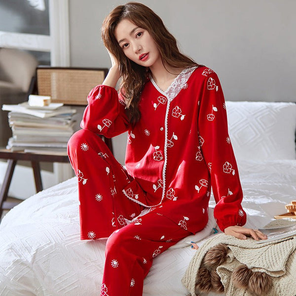 Red Full - Cotton House - wear For Women Suit - Bay Buy Shopping