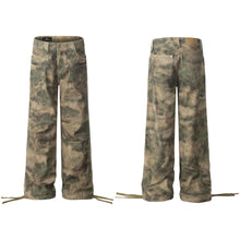 Retro Camouflage Loose Cross - leg Jeans - Bay Buy Shopping