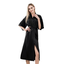 Satin Kimono Robes For Women Bride Long Robe Sleepwear - Bay Buy Shopping