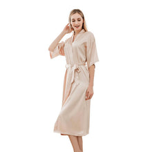Satin Kimono Robes For Women Bride Long Robe Sleepwear - Bay Buy Shopping