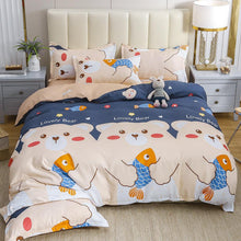 Simple Cotton Sanding Four - piece Set Thickening Small Bed Quilt Cover - Bay Buy Shopping