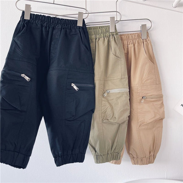 Spring And Autumn Boys' Korean Style Overalls Trousers - Bay Buy Shopping
