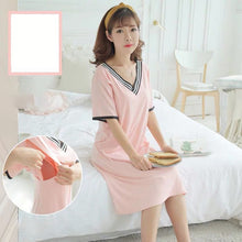 Spring And Summer Confinement Clothing Cartoon Breastfeeding Dress Nursing Clothing Pregnant Women Pajamas Postpartum Outing Hot Mom Large Size Dress - Bay Buy Shopping