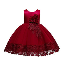 Spring Flower Girl Host Evening Birthday Show Children's Princess Skirt Long - sleeved Dress - Bay Buy Shopping