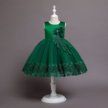 Spring Flower Girl Host Evening Birthday Show Children's Princess Skirt Long - sleeved Dress - Bay Buy Shopping