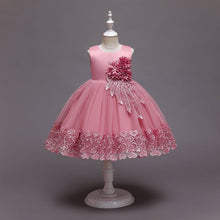 Spring Flower Girl Host Evening Birthday Show Children's Princess Skirt Long - sleeved Dress - Bay Buy Shopping