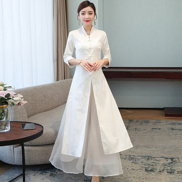 Spring New Chinese Style Young Style Improved Dress Female Embroidery Evening Dress Dress - Bay Buy Shopping