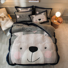 Thickened Cartoon Coral Velvet Bed With Four - piece Winter Milk Flannel Sheets - Bay Buy Shopping