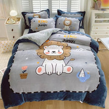 Thickened Cartoon Coral Velvet Bed With Four - piece Winter Milk Flannel Sheets - Bay Buy Shopping