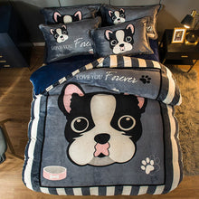 Thickened Cartoon Coral Velvet Bed With Four - piece Winter Milk Flannel Sheets - Bay Buy Shopping