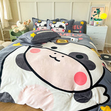 Thickened Cartoon Coral Velvet Bed With Four - piece Winter Milk Flannel Sheets - Bay Buy Shopping