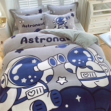 Thickened Cartoon Coral Velvet Bed With Four - piece Winter Milk Flannel Sheets - Bay Buy Shopping