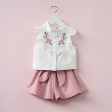 Two Piece Floral Embroidered Jacket With Bow Shorts - Bay Buy Shopping