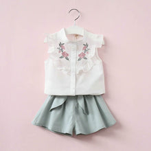 Two Piece Floral Embroidered Jacket With Bow Shorts - Bay Buy Shopping
