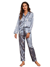Two - piece Stretch Satin Home Wear Pajamas Women - Bay Buy Shopping