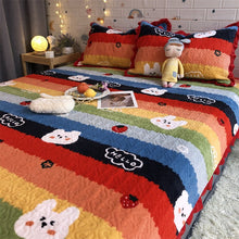 Warm Sunflower Milk Pile Bed Cover Three Piece Set - Bay Buy Shopping