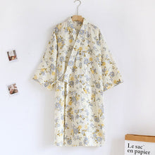 Women Bathrobe Nightdress Long Sleeve Nightgown Cotton Gauze - Bay Buy Shopping