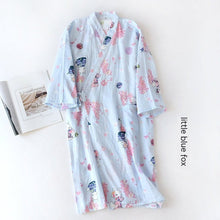 Women Bathrobe Nightdress Long Sleeve Nightgown Cotton Gauze - Bay Buy Shopping