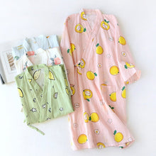 Women Bathrobe Nightdress Long Sleeve Nightgown Cotton Gauze - Bay Buy Shopping