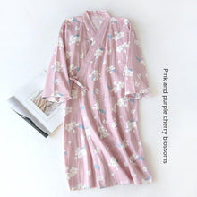 Women Bathrobe Nightdress Long Sleeve Nightgown Cotton Gauze - Bay Buy Shopping