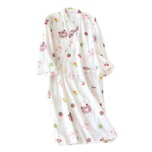 Women Bathrobe Nightdress Long Sleeve Nightgown Cotton Gauze - Bay Buy Shopping