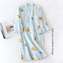 Women Bathrobe Nightdress Long Sleeve Nightgown Cotton Gauze - Bay Buy Shopping