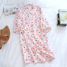 Women Bathrobe Nightdress Long Sleeve Nightgown Cotton Gauze - Bay Buy Shopping