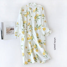 Women Bathrobe Nightdress Long Sleeve Nightgown Cotton Gauze - Bay Buy Shopping