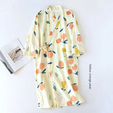 Women Bathrobe Nightdress Long Sleeve Nightgown Cotton Gauze - Bay Buy Shopping
