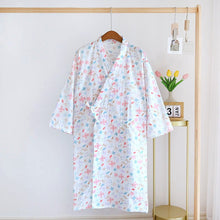 Women Bathrobe Nightdress Long Sleeve Nightgown Cotton Gauze - Bay Buy Shopping