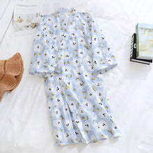Women Bathrobe Nightdress Long Sleeve Nightgown Cotton Gauze - Bay Buy Shopping