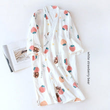 Women Bathrobe Nightdress Long Sleeve Nightgown Cotton Gauze - Bay Buy Shopping