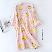 Women Bathrobe Nightdress Long Sleeve Nightgown Cotton Gauze - Bay Buy Shopping