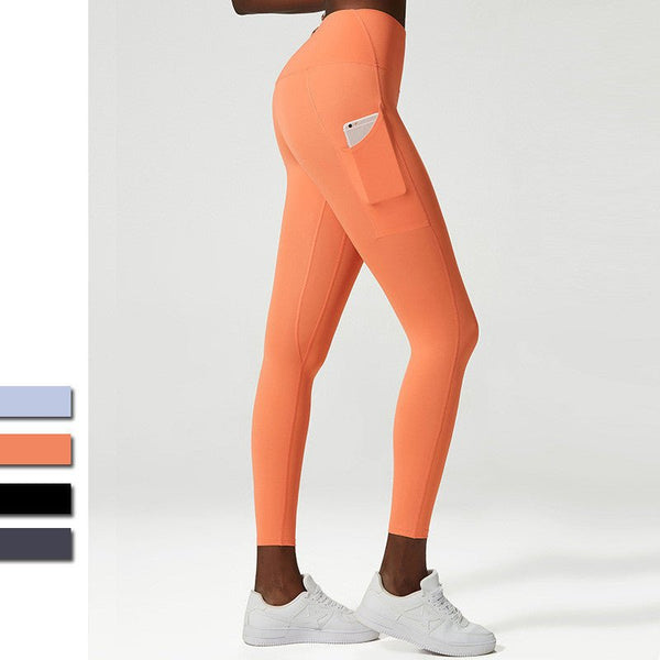 Women's Anti - curling Side Pocket Sports Fitness Trousers - Bay Buy Shopping