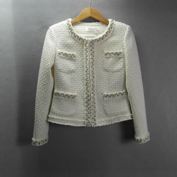 Women's Autumn And Winter Heavy Industry Beads Coat - Bay Buy Shopping