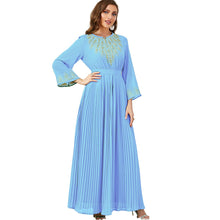 Women's Fashion Folding Embroidery Beads Dubai Dress - Bay Buy Shopping