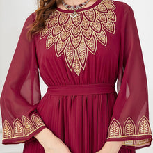 Women's Fashion Folding Embroidery Beads Dubai Dress - Bay Buy Shopping