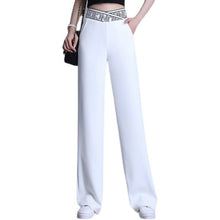 Women's High - waist Drape Letter Elastic Slimming Suit Pants - Bay Buy Shopping