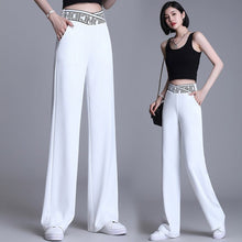 Women's High - waist Drape Letter Elastic Slimming Suit Pants - Bay Buy Shopping