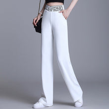 Women's High - waist Drape Letter Elastic Slimming Suit Pants - Bay Buy Shopping
