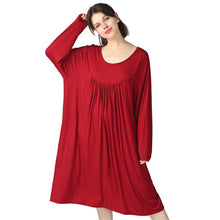 Women's New High Elasticity Cotton Sleeve Loose Home Long Dress - Bay Buy Shopping