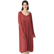 Women's New High Elasticity Cotton Sleeve Loose Home Long Dress - Bay Buy Shopping