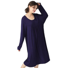 Women's New High Elasticity Cotton Sleeve Loose Home Long Dress - Bay Buy Shopping