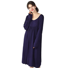 Women's New High Elasticity Cotton Sleeve Loose Home Long Dress - Bay Buy Shopping